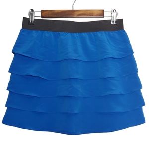 5/48 Blue Tiered Mini Skirt with Black Elastic Waistband Size Small New With Tag
